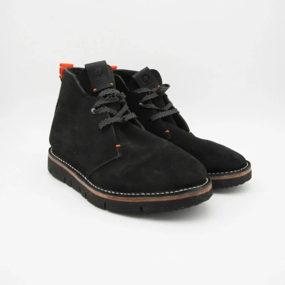 No. One Alpha Stitch Black Suede Chukka Boots Mens Vibram Sole Lace Up Ankle